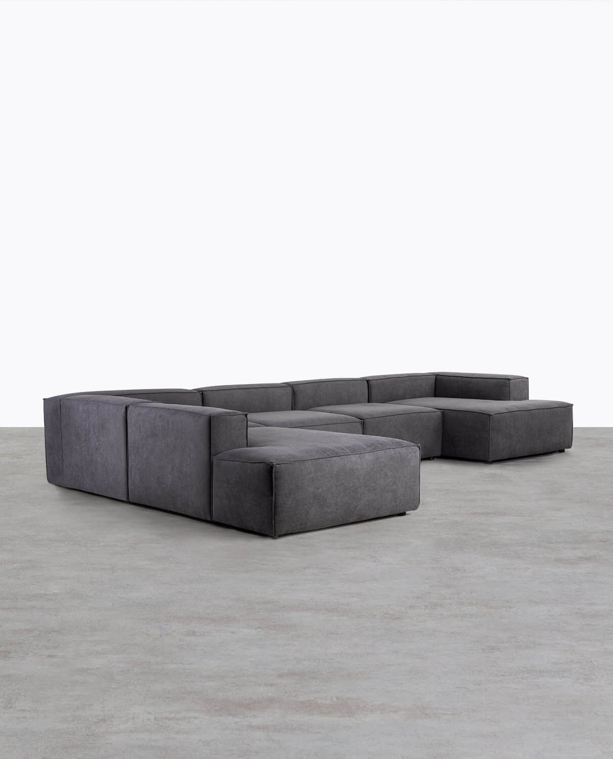5-teiliges modulares Sofa mit Ecksessel, Chaise Longue und Stoffdiwan Jordan Xl, Galeriebild 2