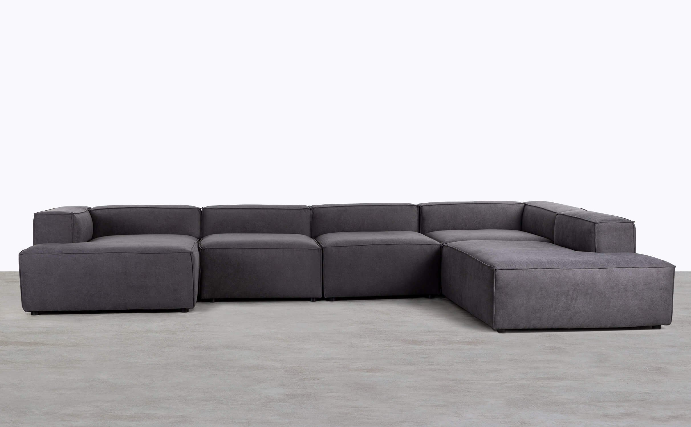 5-teiliges modulares Sofa mit Ecksessel, Chaise Longue und Stoffdiwan Jordan Xl, Galeriebild 1