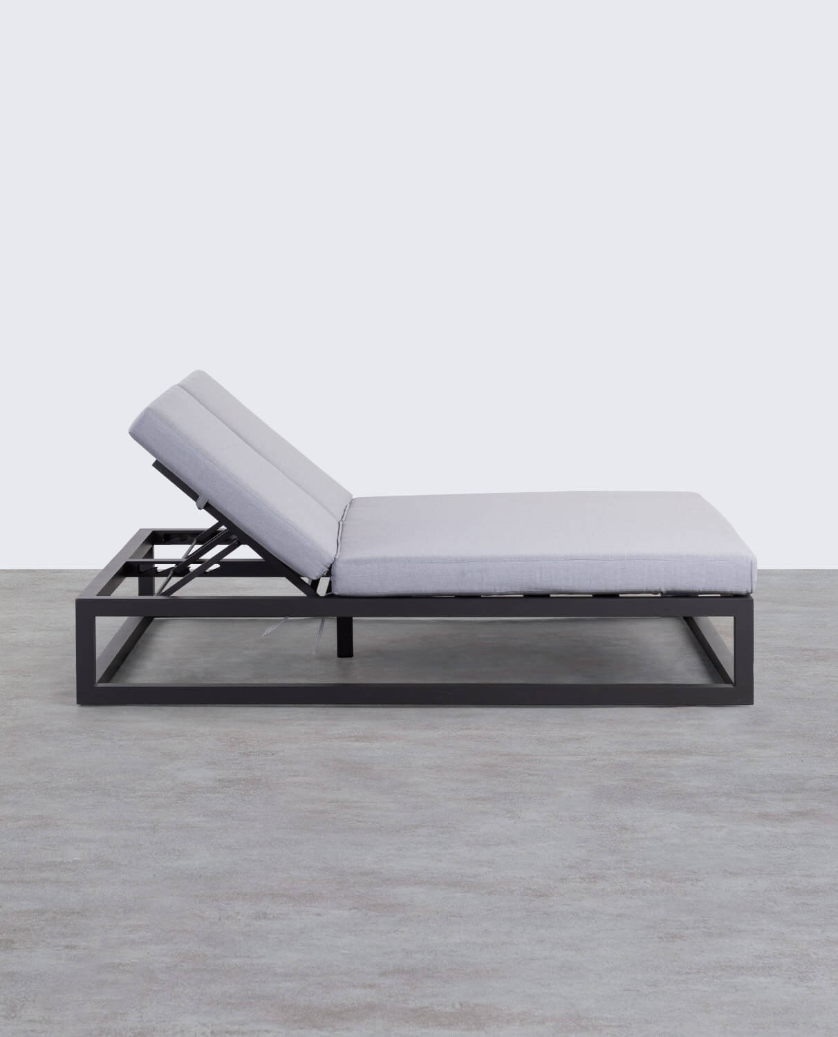 Verstellbare Doppel-Sonnenliege aus Aluminium und Kissen aus Stoff Kewin, Galeriebild 2