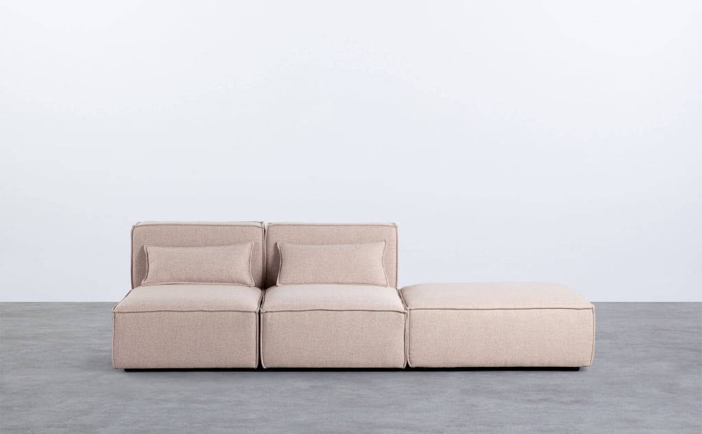 2 Stück Modular Sofa mit Stoff Puff Kilhe