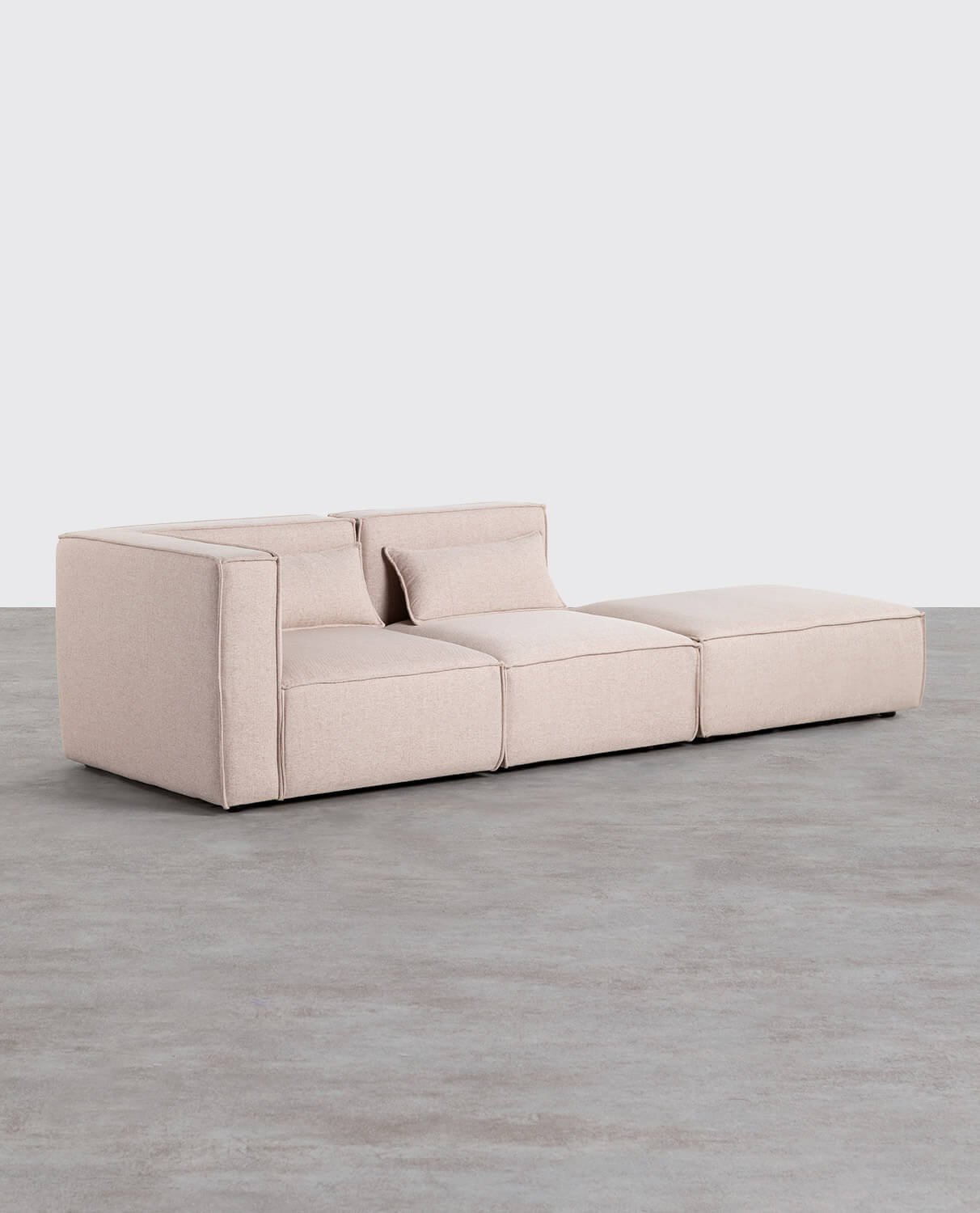 Kilhe Modulares Ecksofa 2-teilig und Stoff-Pouf, Galeriebild 2