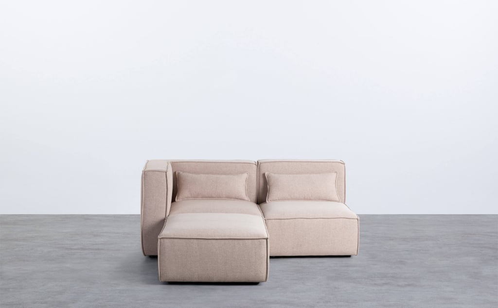 Kilhe Modulares Ecksofa 2-teilig und Stoff-Pouf