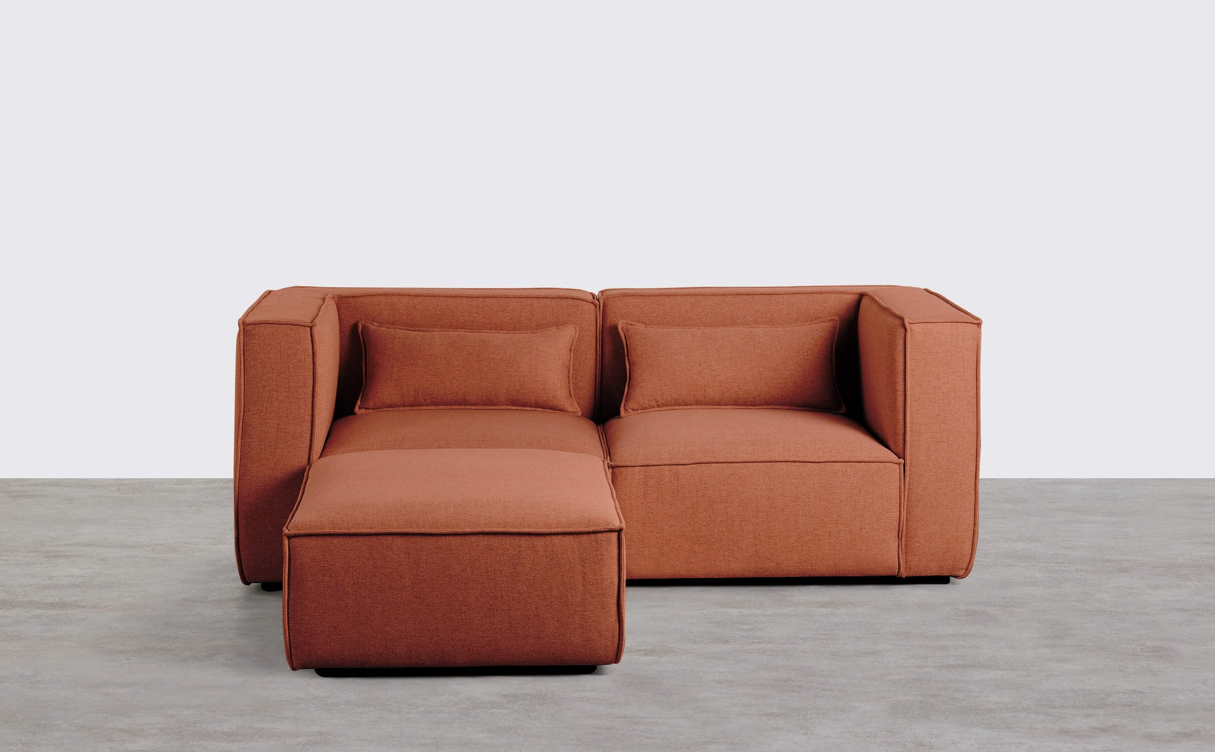 Modulares Sofa mit 2 Eckteilen und Stoffpuff Kilhe, Galeriebild 1