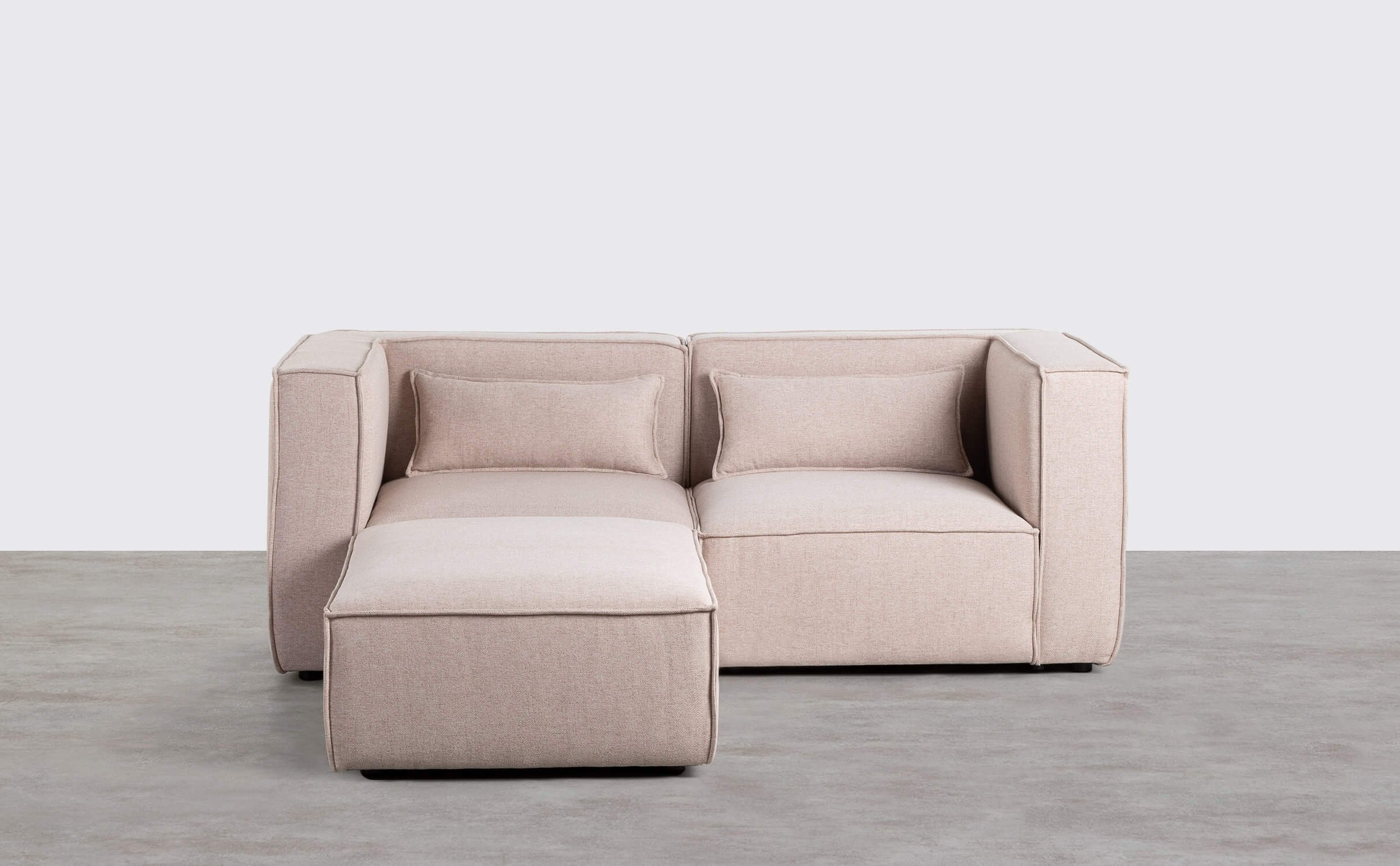Modulares Sofa mit 2 Eckteilen und Stoffpuff Kilhe, Galeriebild 1