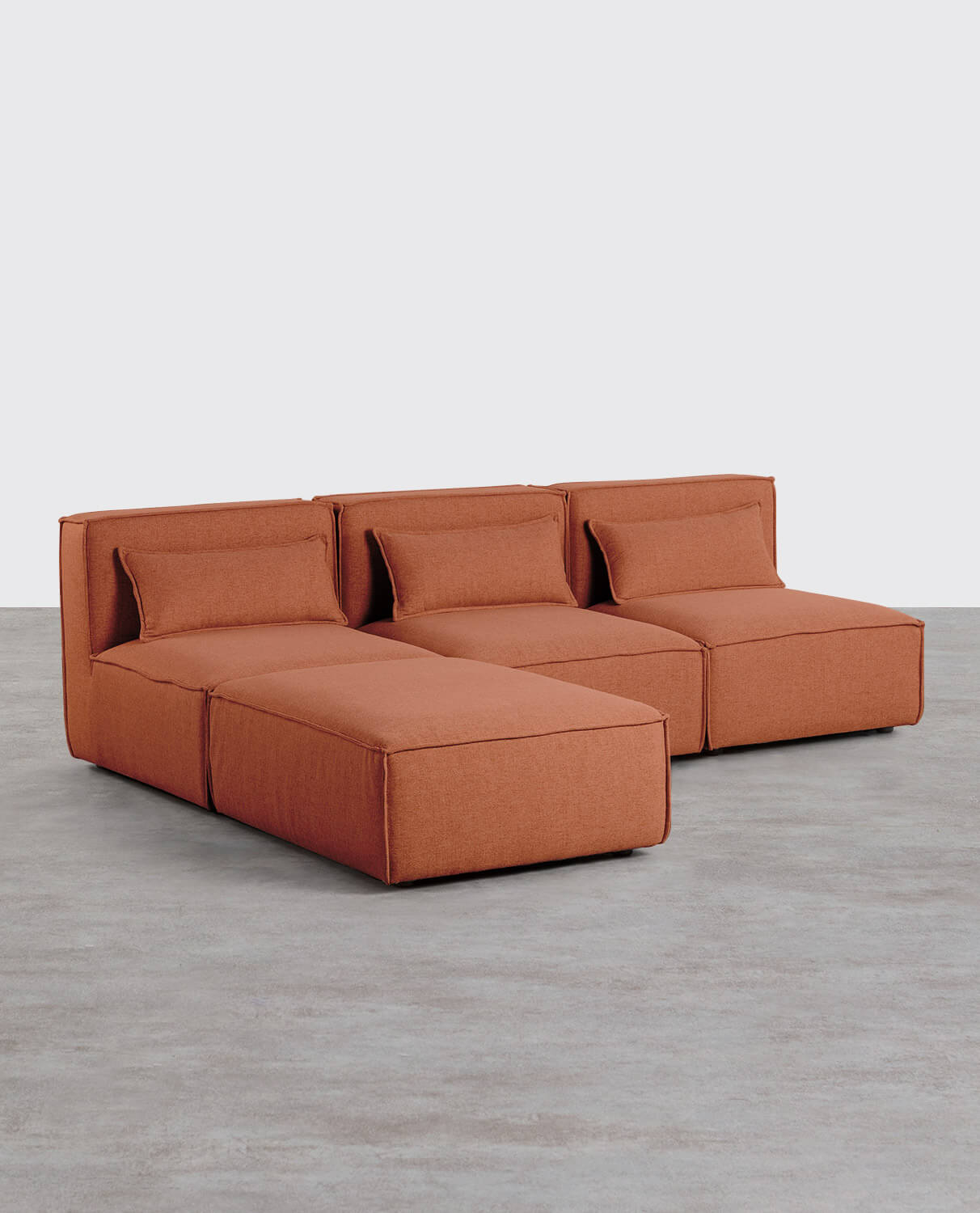 Kilhe Modulares 3-teiliges Sofa und Pouf aus Stoff, Galeriebild 2