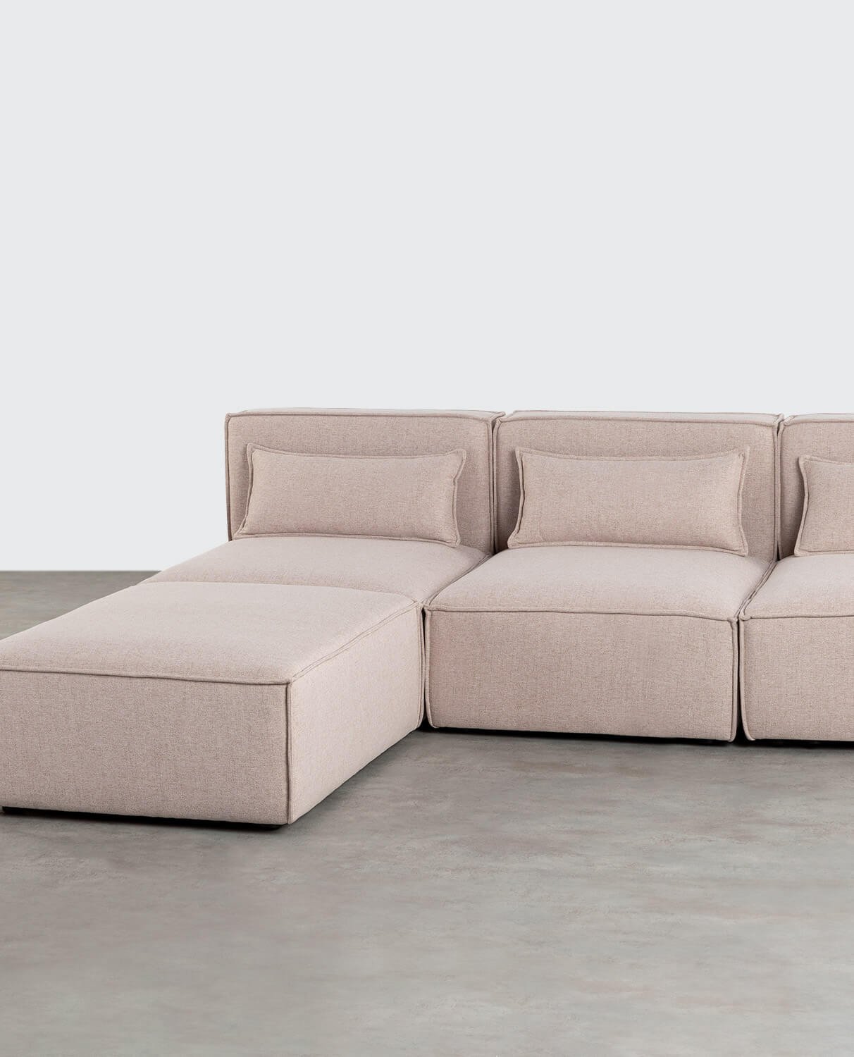 Kilhe Modulares 3-teiliges Sofa und Pouf aus Stoff, Galeriebild 2