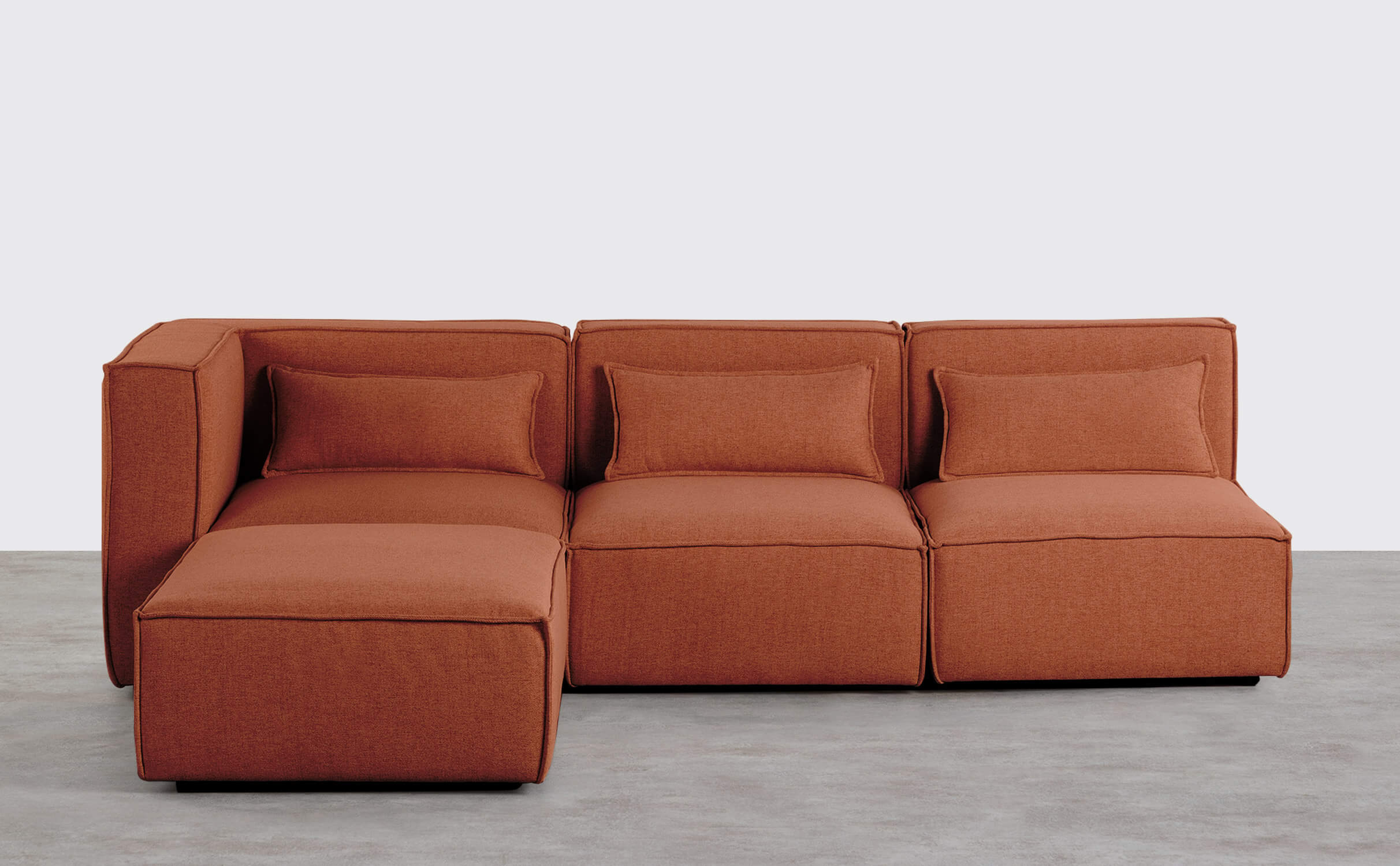 3 Stück Modular Sofa mit 2 Sesseln und Stoff Puff Kilhe, Galeriebild 1