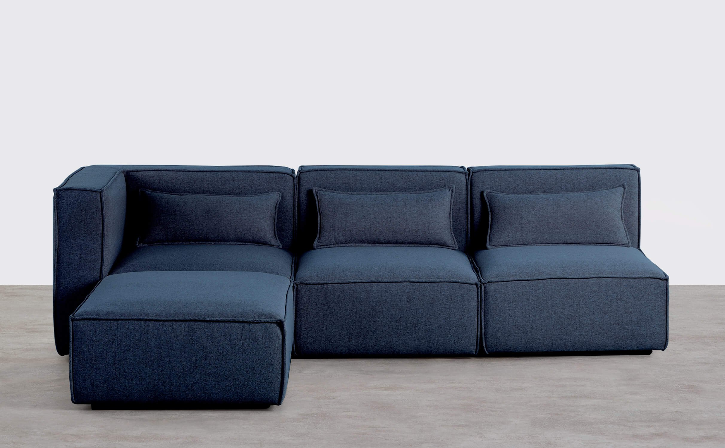 3 Stück Modular Sofa mit 2 Sesseln und Stoff Puff Kilhe, Galeriebild 1