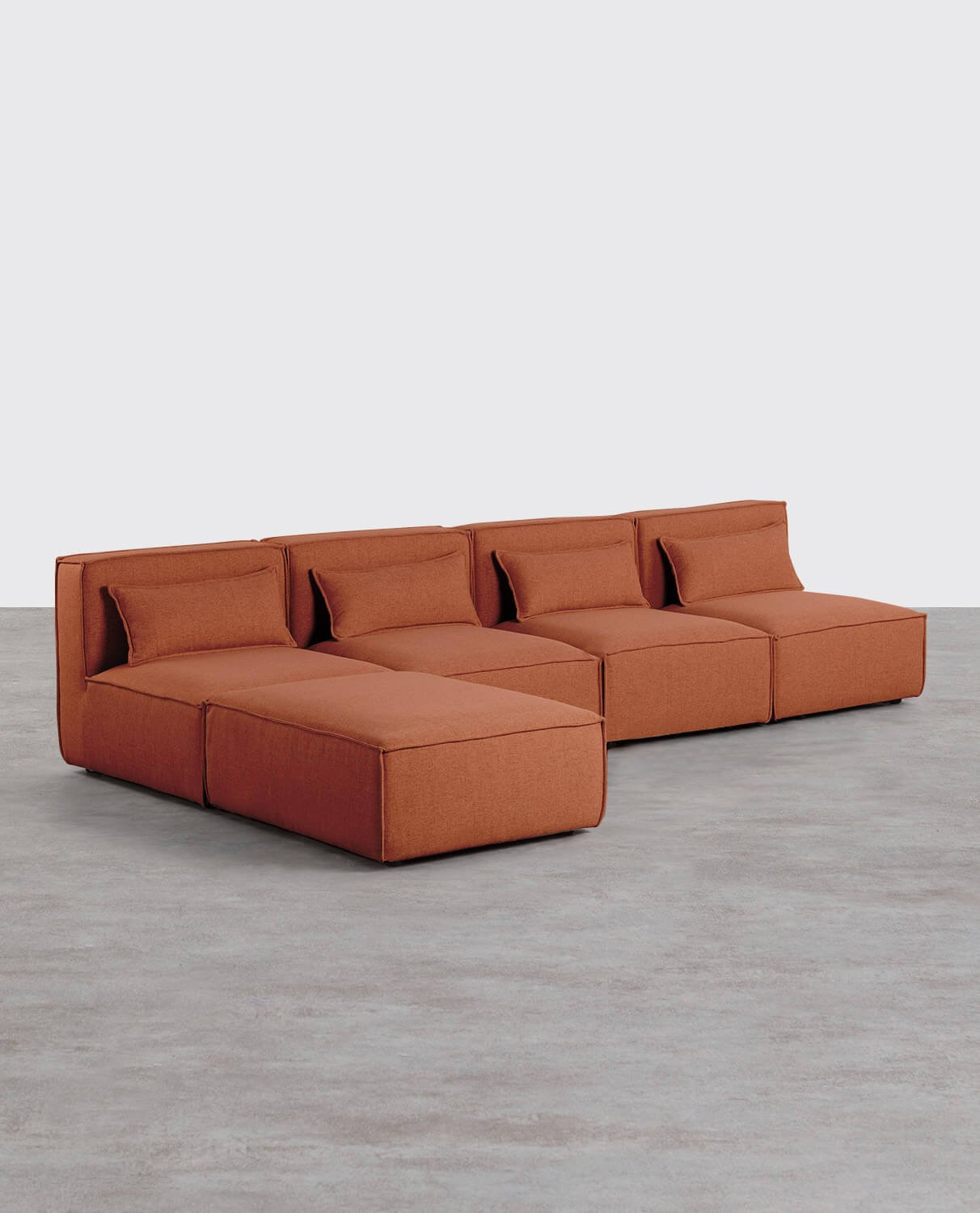 Kilhe Modulares 4-teiliges Sofa und Pouf aus Stoff, Galeriebild 2
