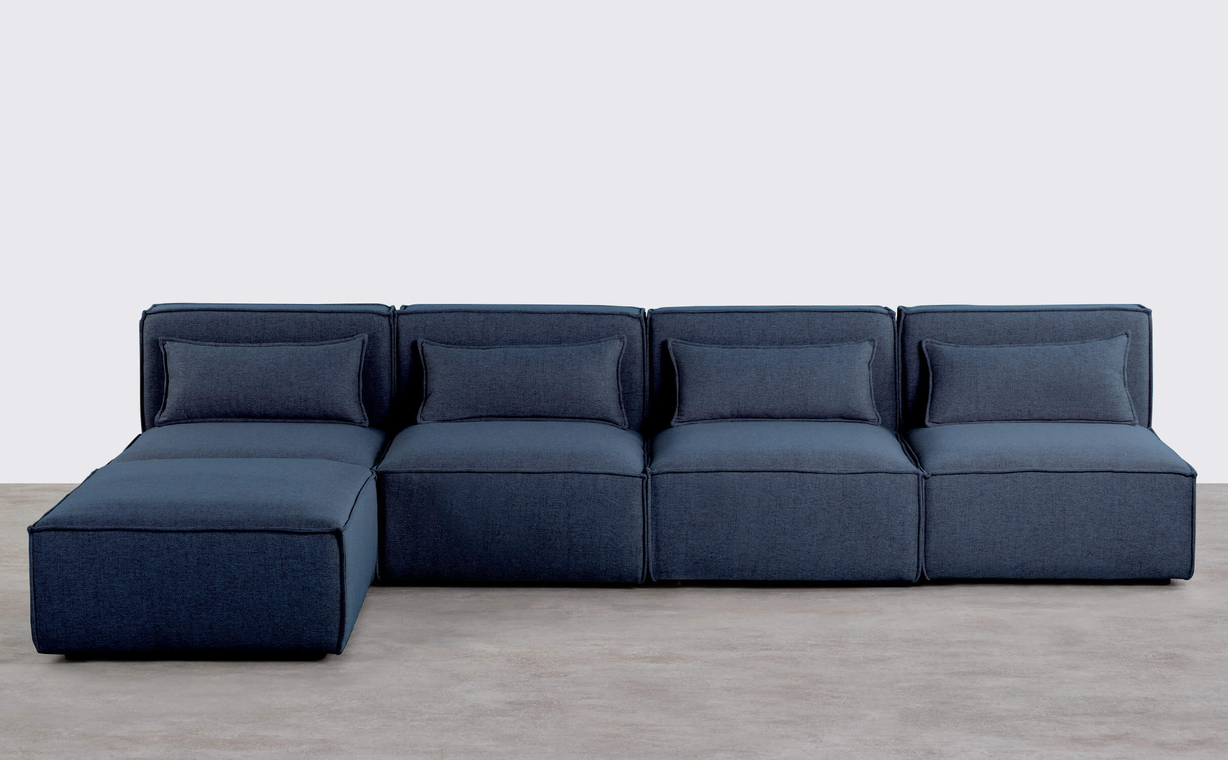 Kilhe Modulares 4-teiliges Sofa und Pouf aus Stoff, Galeriebild 1