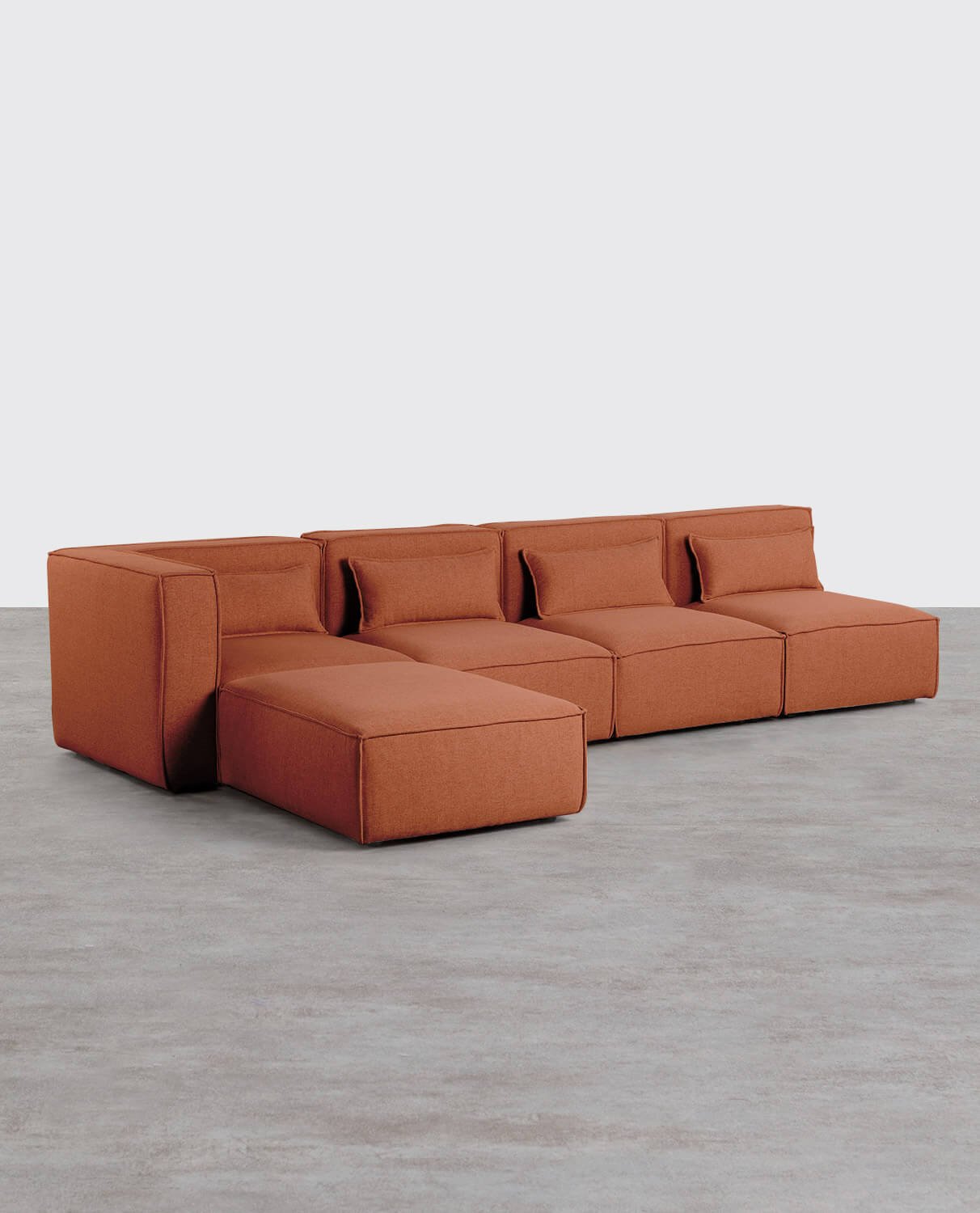4 Stück Modulares Sofa mit 3 Sesseln und Pouffe aus Stoff Kilhe, Galeriebild 2
