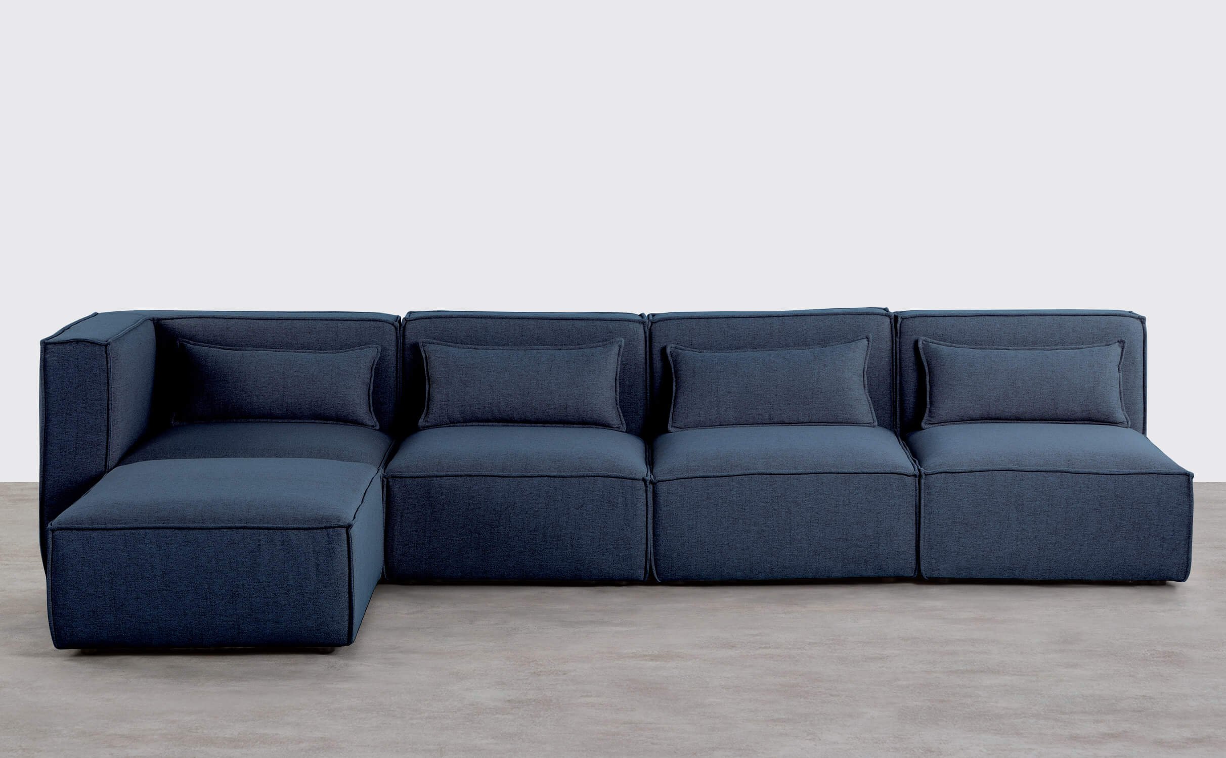 4 Stück Modulares Sofa mit 3 Sesseln und Pouffe aus Stoff Kilhe, Galeriebild 1