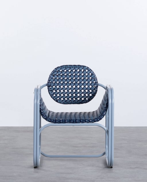 Sessel mit Aluminium-Armlehnen und synthetischem Rattan Roys