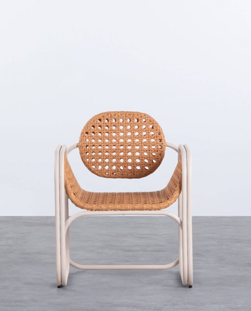Sessel mit Aluminium-Armlehnen und synthetischem Rattan Roys - Gelb Wheat