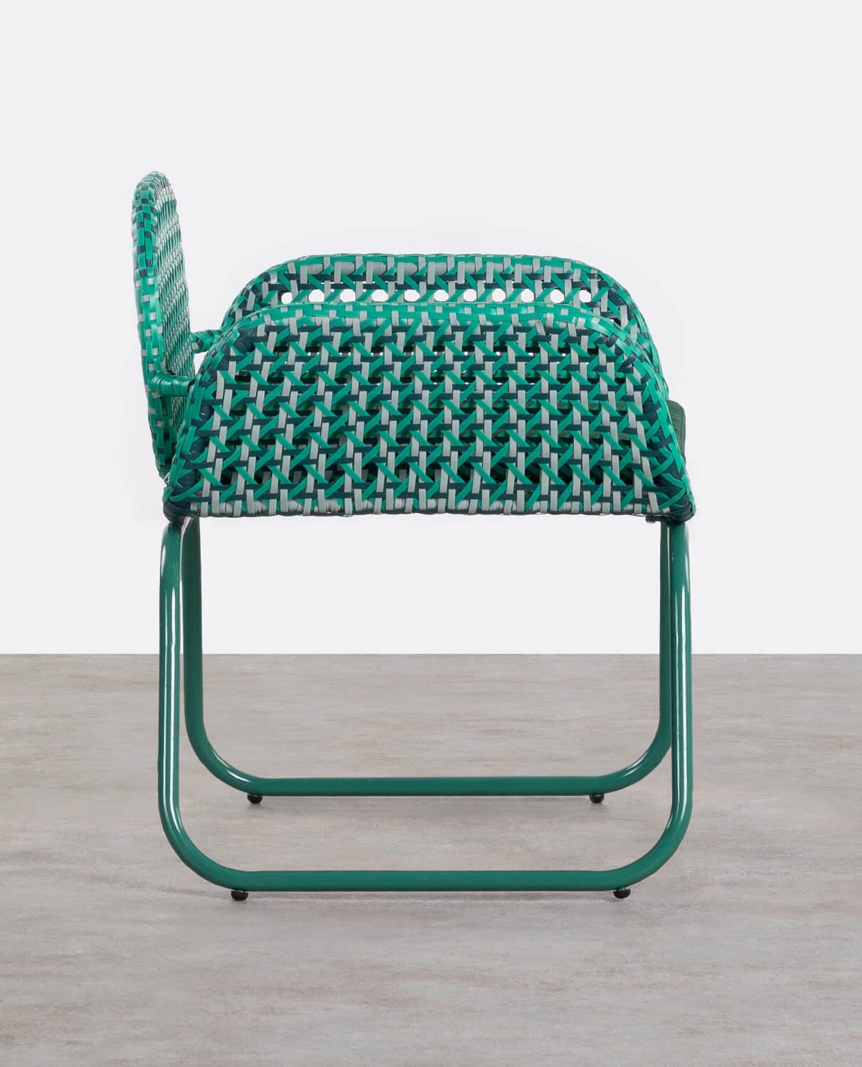 Outdoor-Stuhl aus Aluminium und synthetischem Rattan mit Polsterung Roys, Galeriebild 2