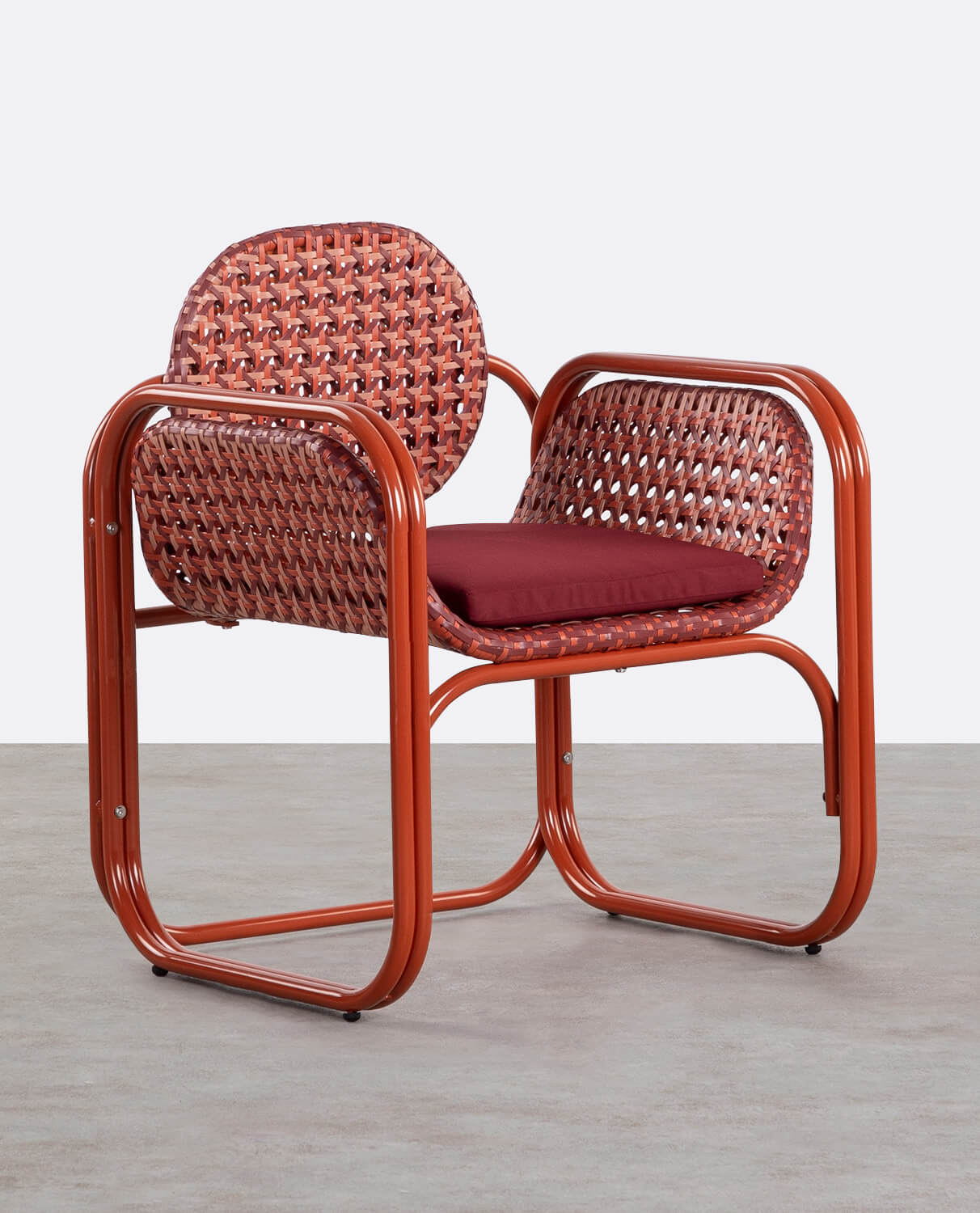 Sessel mit Armlehnen aus Aluminium und synthetischem Rattan mit Kissen Roys, Galeriebild 1
