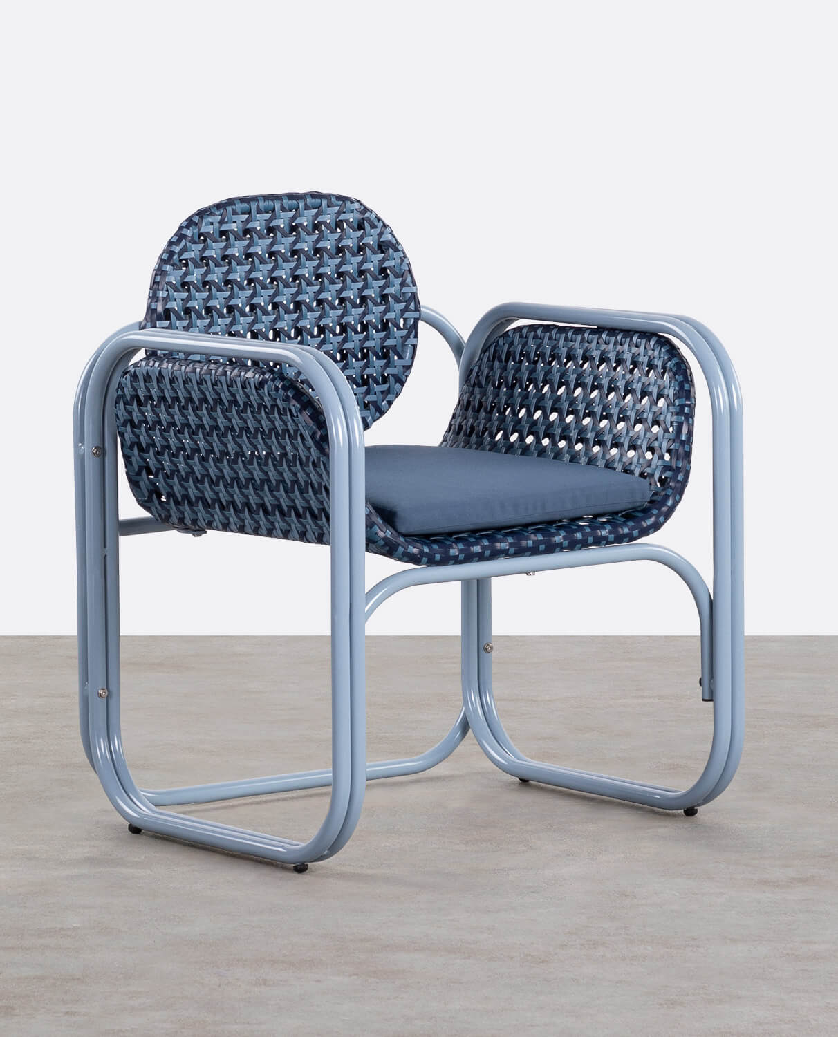 Sessel mit Armlehnen aus Aluminium und synthetischem Rattan mit Kissen Roys, Galeriebild 1