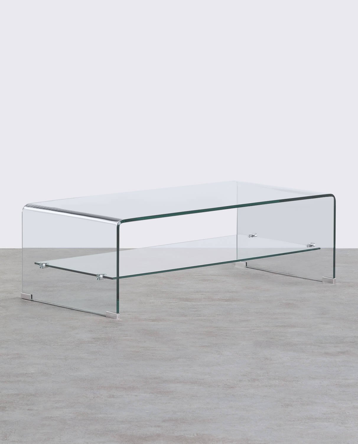 Rechteckiger Couchtisch aus gehärtetem Glas (110,5 x 55,5 cm) Endil, Galeriebild 1