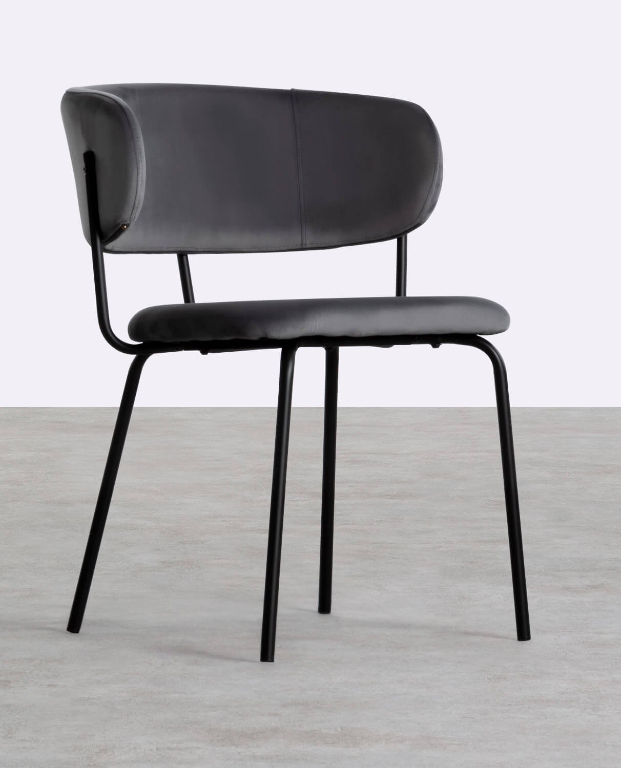 4er Pack Esszimmerstühle aus Samt und Metall Bonse, Galeriebild 1