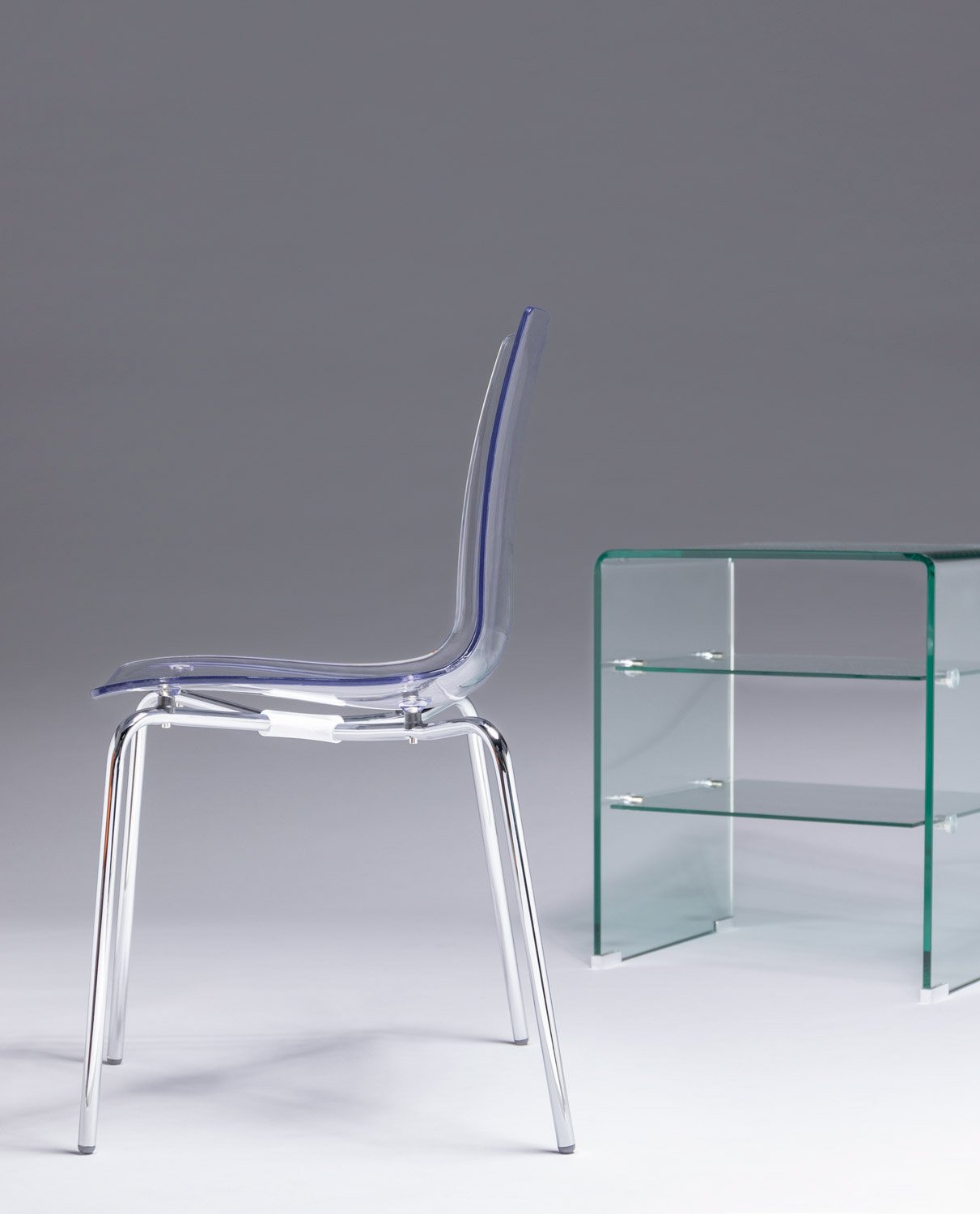 2er-Pack Esstischstühle aus Polycarbonat und Metall Samay, Galeriebild 2