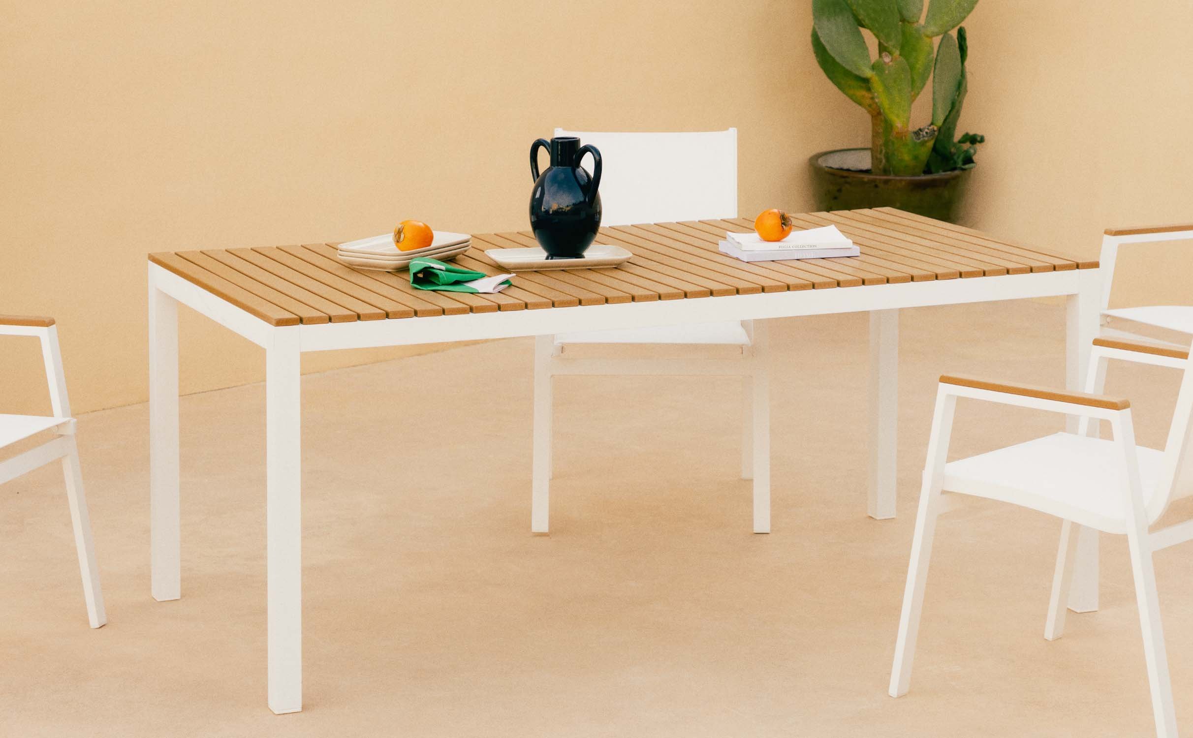 Rechteckiger Aluminium Tisch für draußen (180x90 cm) Korce, Galeriebild 1