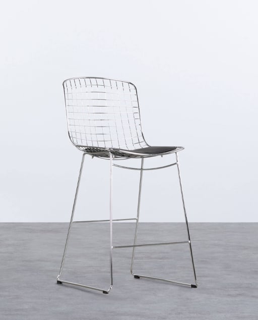 2 Stück hohe Metallhocker (66 cm) mit hoher Rückenlehne Aras 
