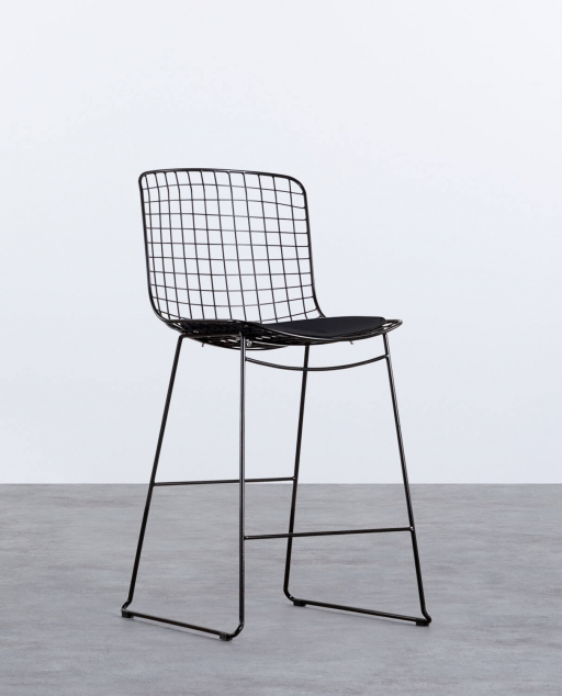 2 Stück hohe Metallhocker (66 cm) mit hoher Rückenlehne Aras 