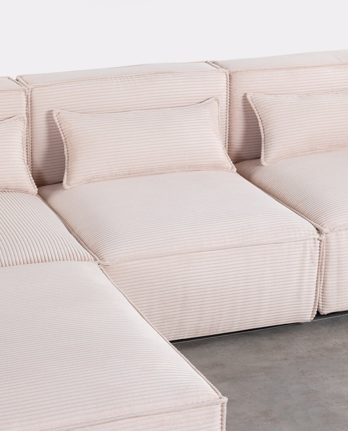 Modulares 3-Teiliges Sofa mit 2 Eckteilen und Sessel mit dickem Cord-Puff Kilhe, Galeriebild 2