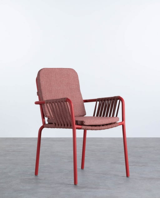 2er-Pack Outdoor-Stühle mit Aluminium-Armlehnen und Drian-Seil