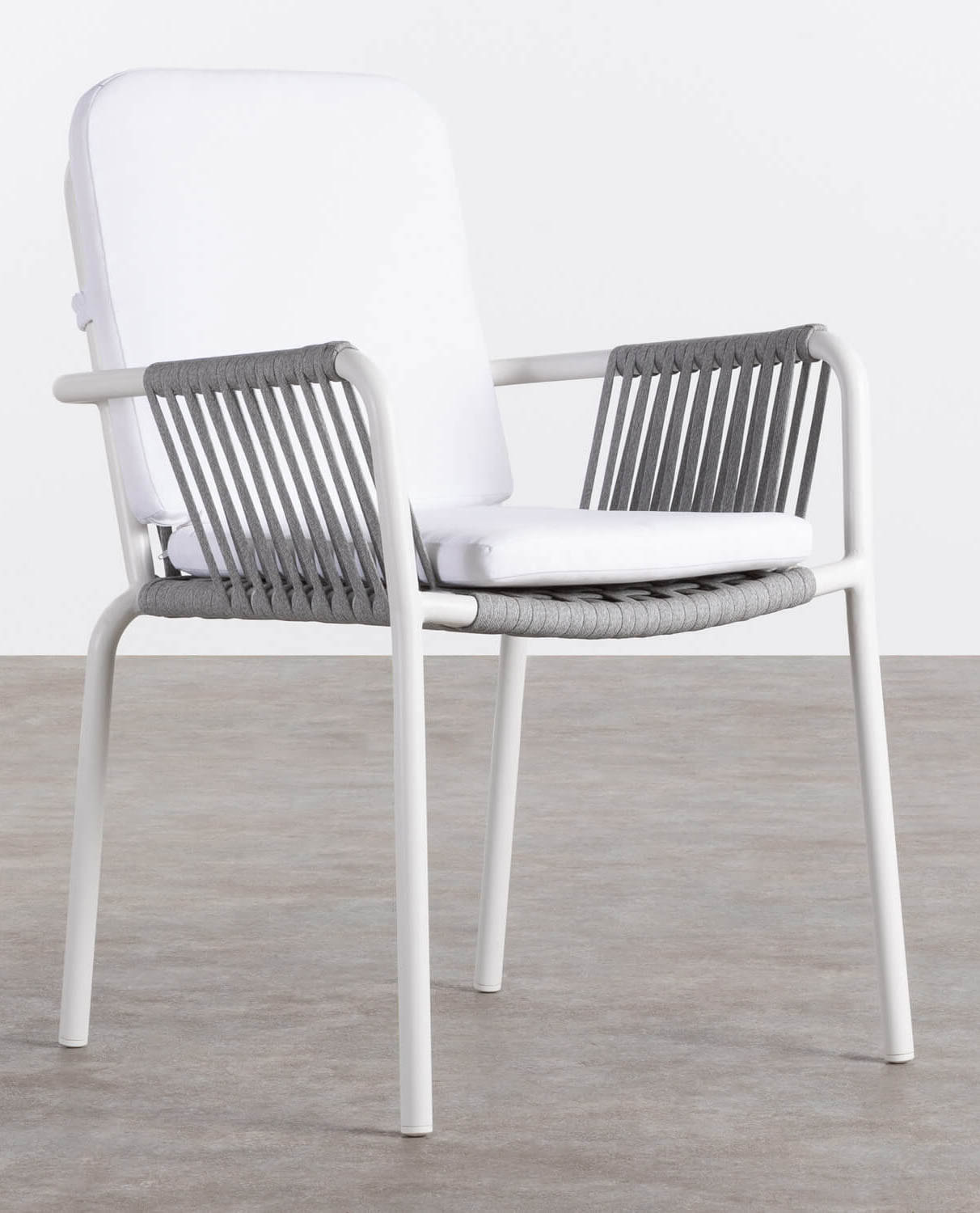 2er-Pack Outdoor-Stühle mit Aluminium-Armlehnen und Drian-Seil, Galeriebild 1
