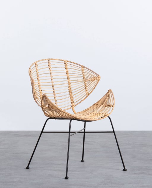 4er-Pack Naturrattan-Esszimmerstühle Quidia