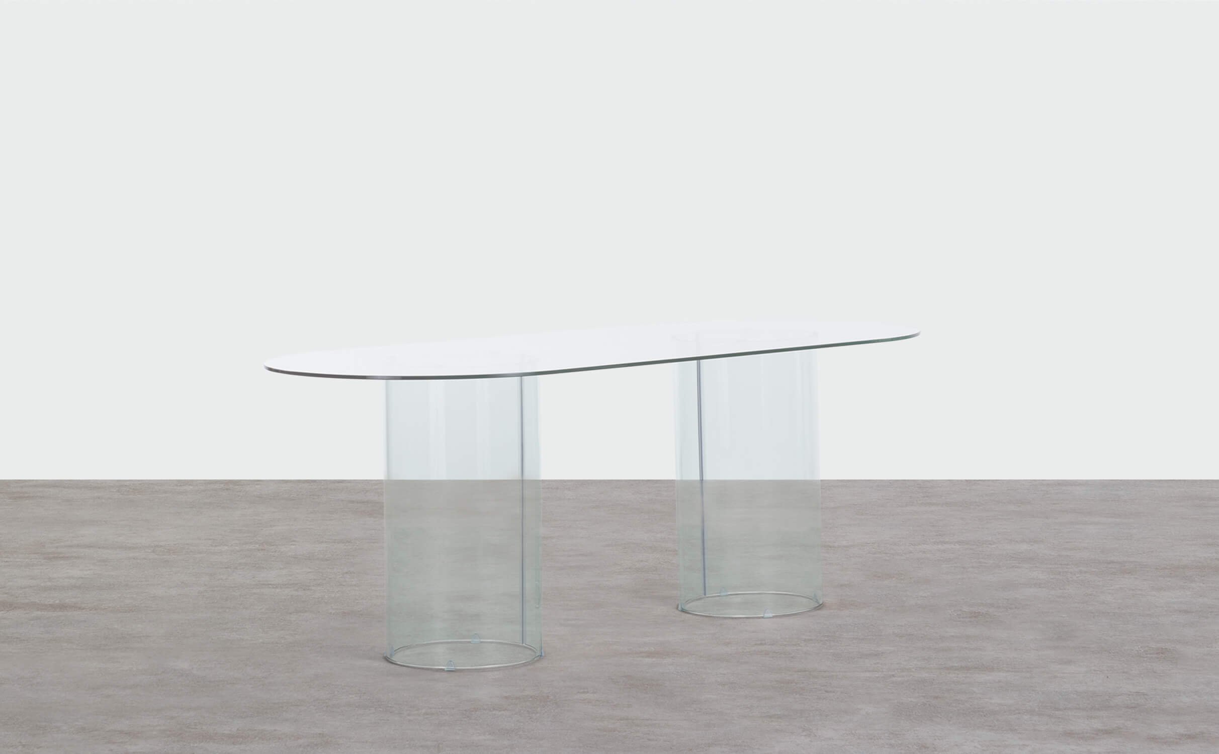 Kolu Ovaler Esstisch aus gehärtetem Glas (200x90 cm), Galeriebild 1