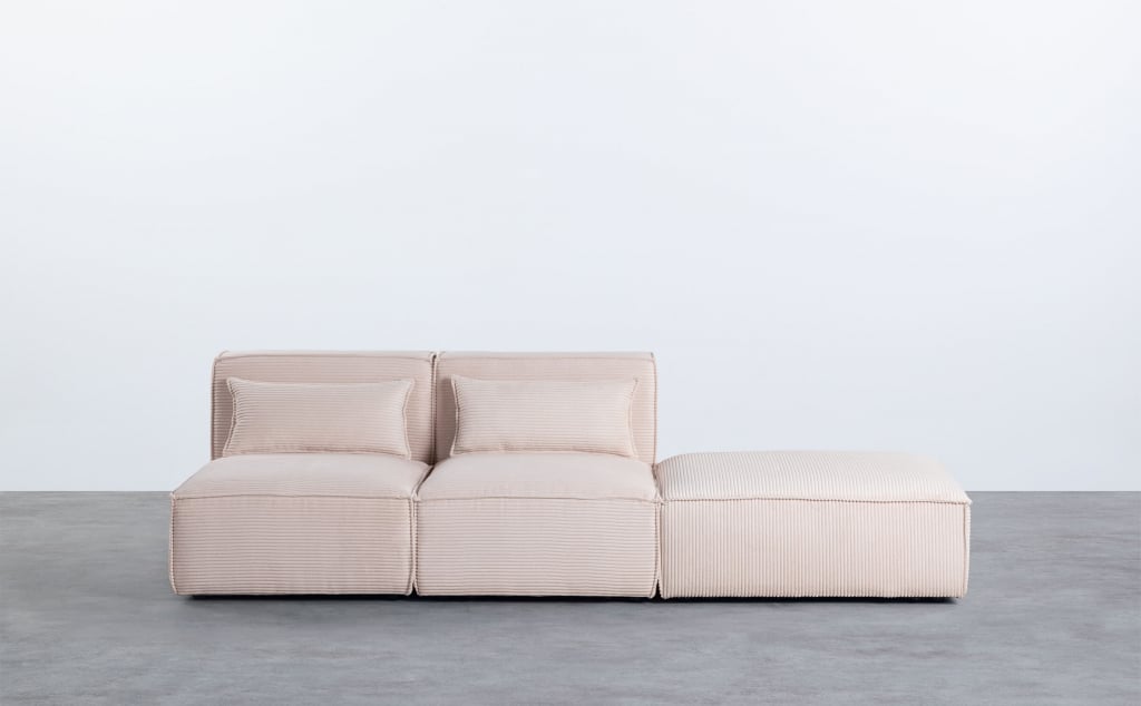 Modulares 2-teiliges Sofa mit dickem Kord-Puff Kilhe