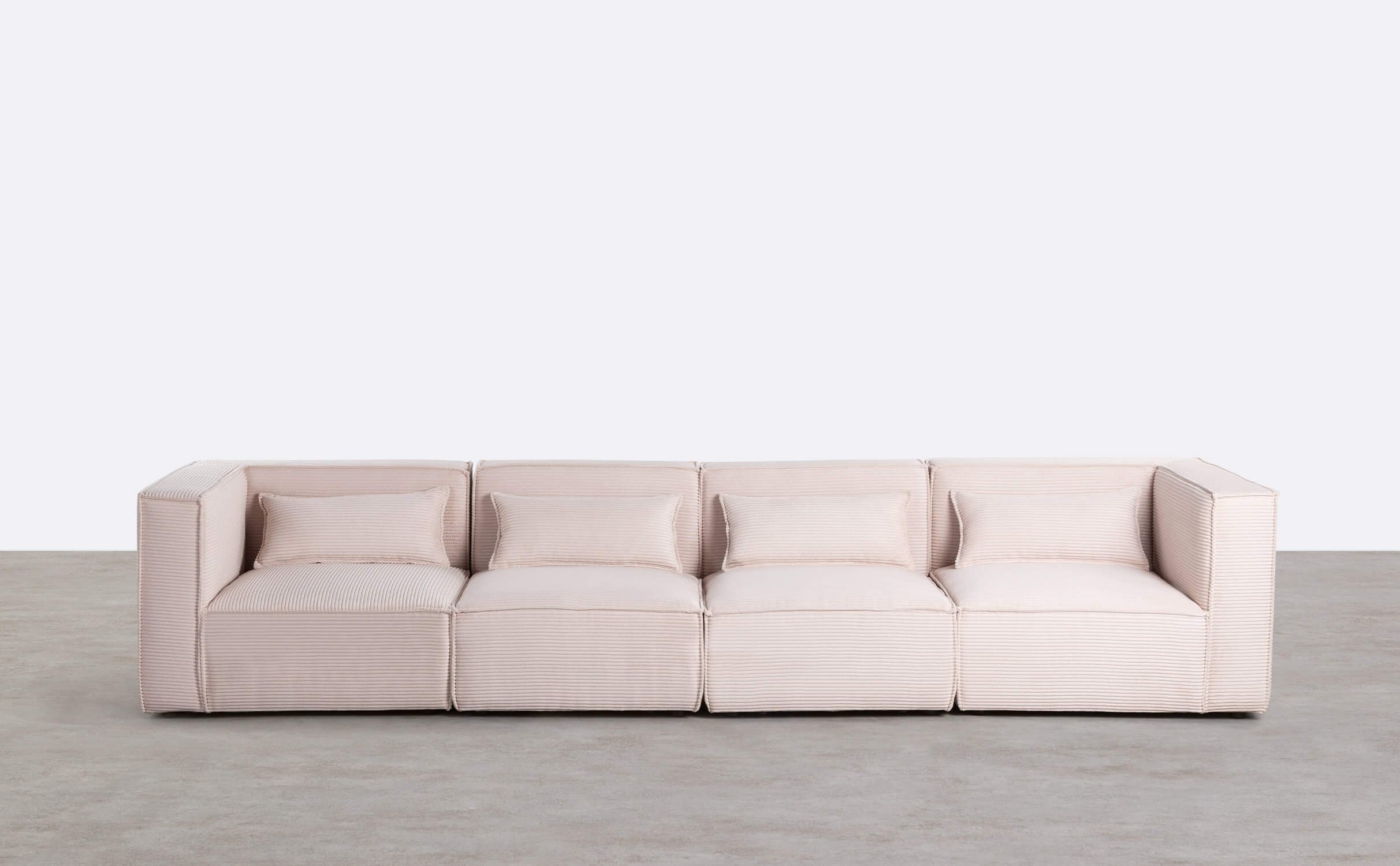 4-Tlg. Modulares Sofa mit 2 Ecksesseln aus Dickem Kord Kilhe, Galeriebild 1