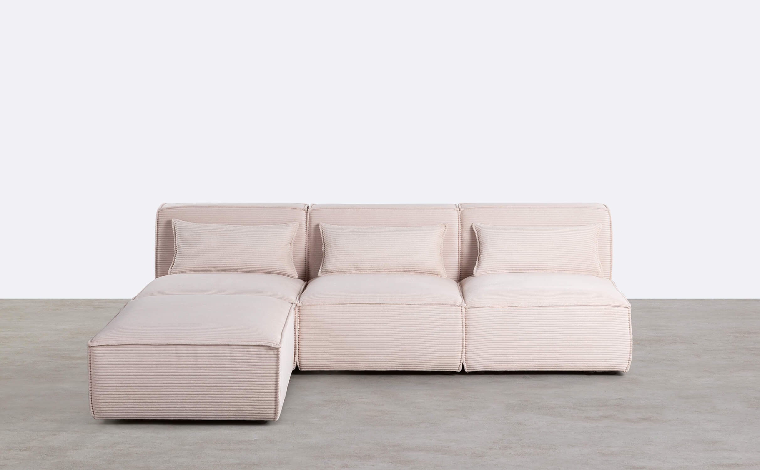 Modulares 3-Teiliges Sofa mit Dickem Kord-Puff Kilhe, Galeriebild 1