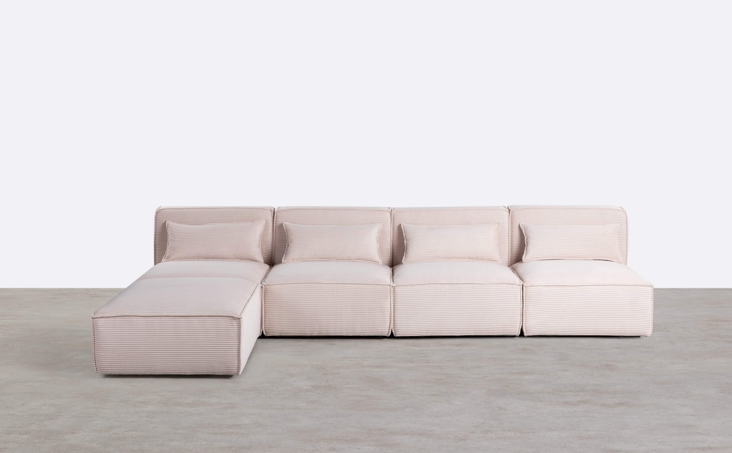 Modulares 4-Teiliges Sofa mit Dickem Kord-Puffsessel Kilhe, Galeriebild 1