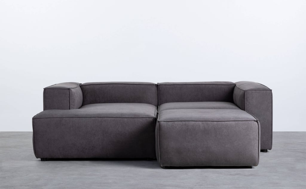  Stück Modulares Chaise Longue Sofa und Ecksessel mit Pouffe aus Stoff