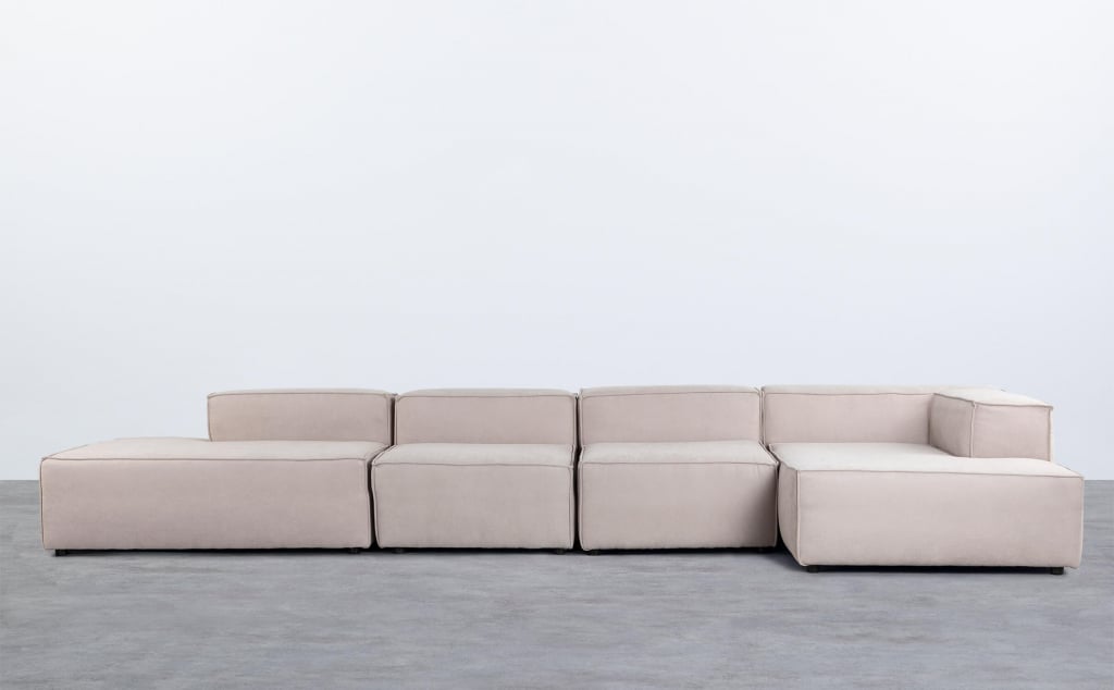 4-teiliges modulares Sofa mit Chaiselongue und Stoffdiwan Jordan XL