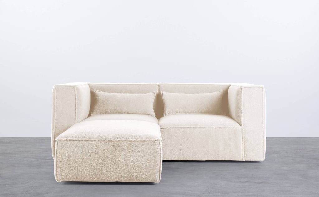 Modulares Sofa 2-Teilig mit Eckteilen aus Bouclé Stoff Kilhe