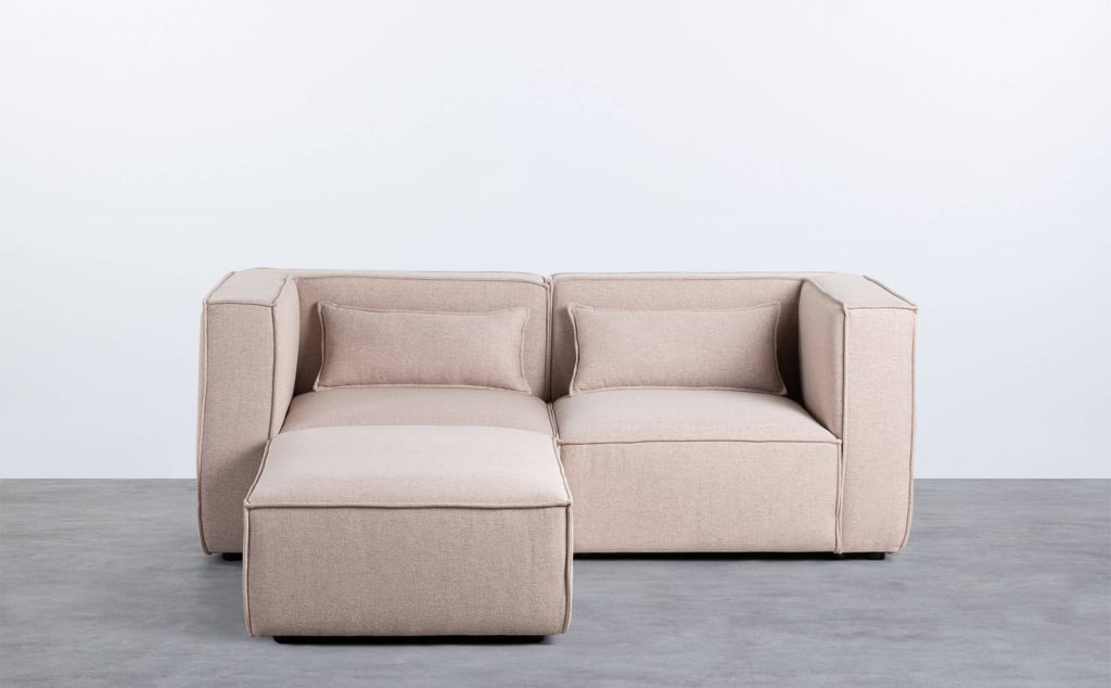 Modulares Sofa mit 2 Eckteilen und Stoffpuff Kilhe