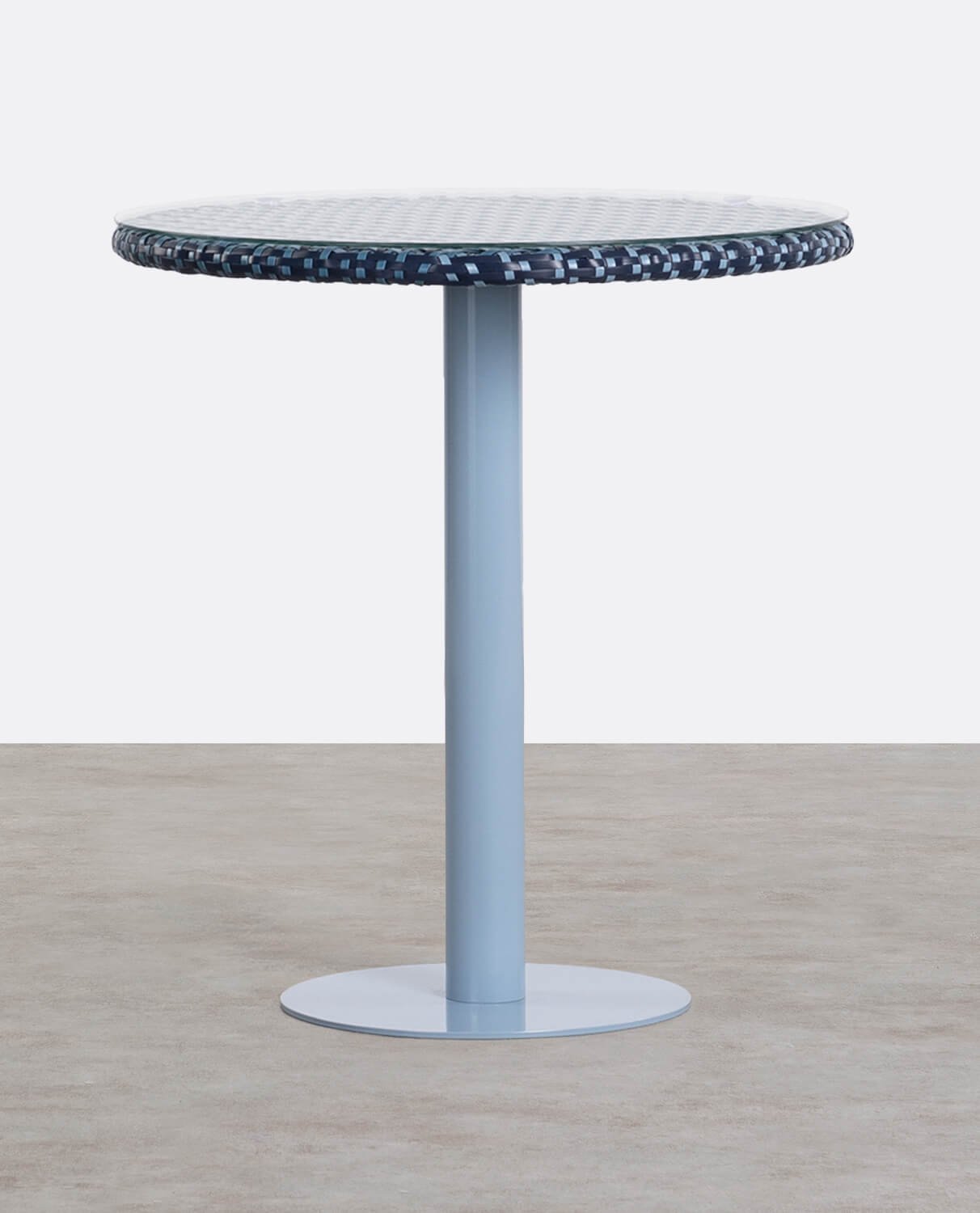 Runder Outdoor-Tisch aus Aluminium und gehärtetem Glas (Ø70 cm) Roys, Galeriebild 1