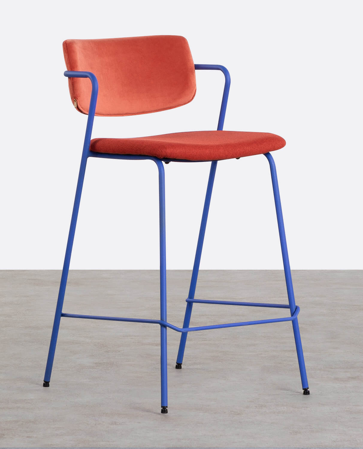 2er-Pack hohe Hocker aus Samt und Stoff (65 cm) Irun, Galeriebild 1