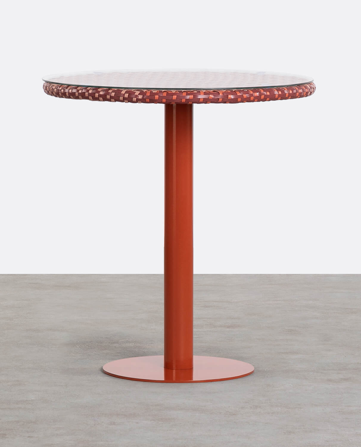 Runder Outdoor-Tisch aus Aluminium und gehärtetem Glas (Ø70 cm) Roys, Galeriebild 1