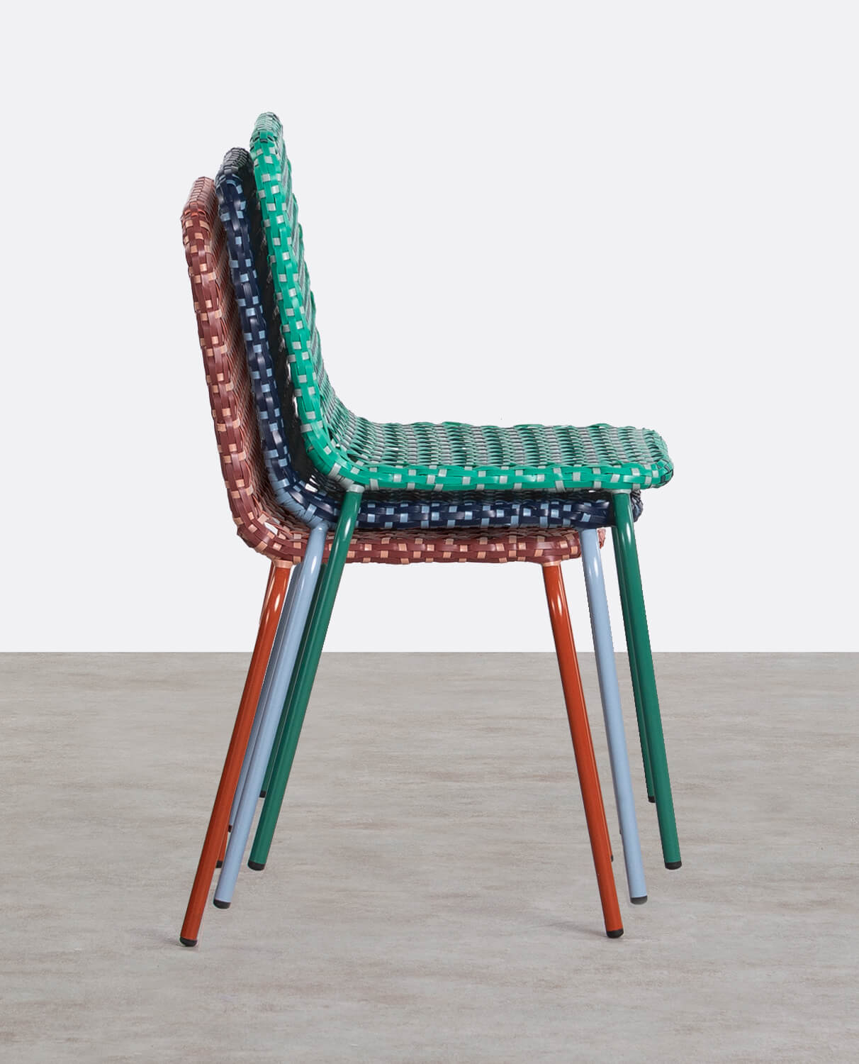 4er-Pack Outdoor-Stühle aus Aluminium und Synthetischem Rattan Roys, Galeriebild 2