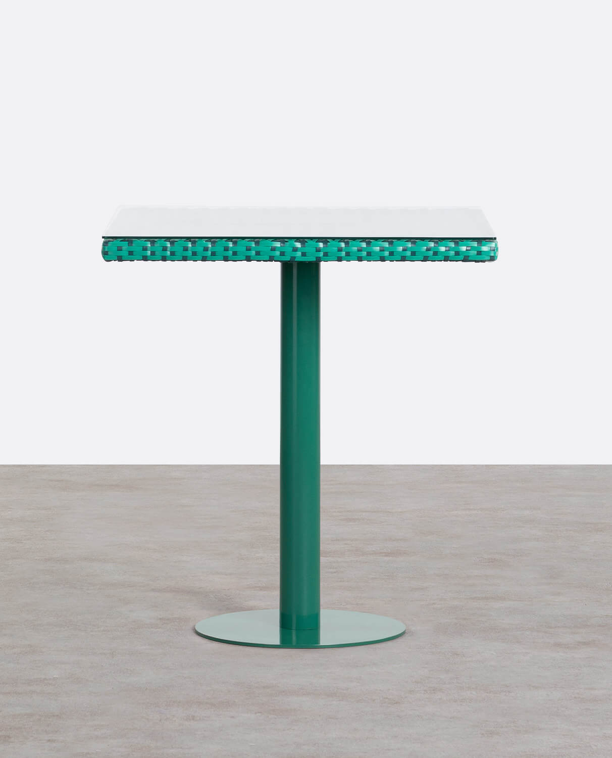 Quadratischer Outdoor-Tisch aus Aluminium und gehärtetem Glas (70x70 cm) Roys, Galeriebild 2