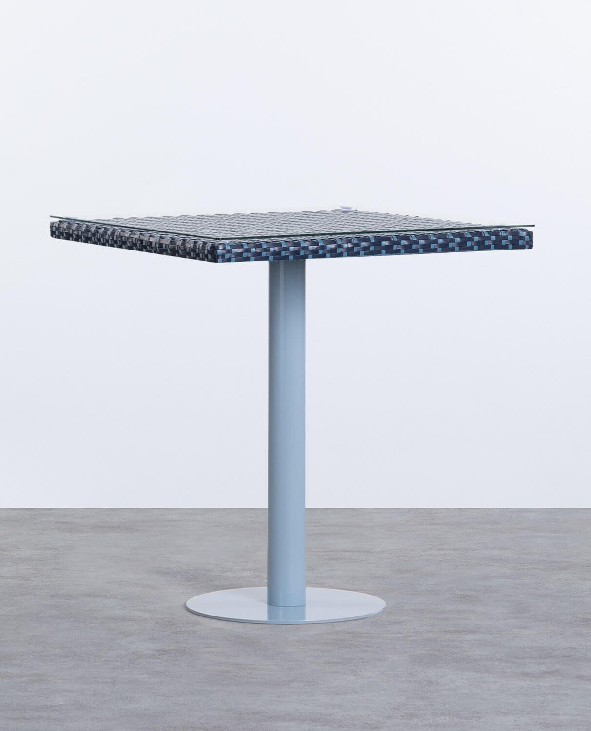 Quadratischer Outdoor-Tisch aus Aluminium und gehärtetem Glas (70x70 cm) Roys, Galeriebild 1