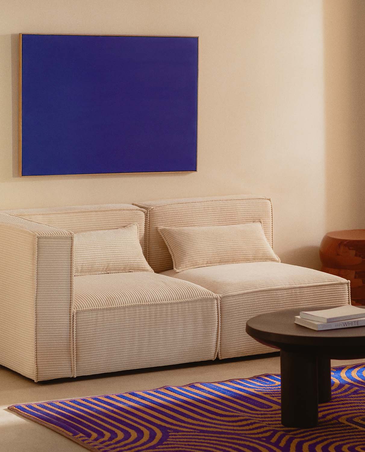 Modulares Ecksofa und Sessel aus Dickem Cord, 2 Teile Kilhe, Galeriebild 2
