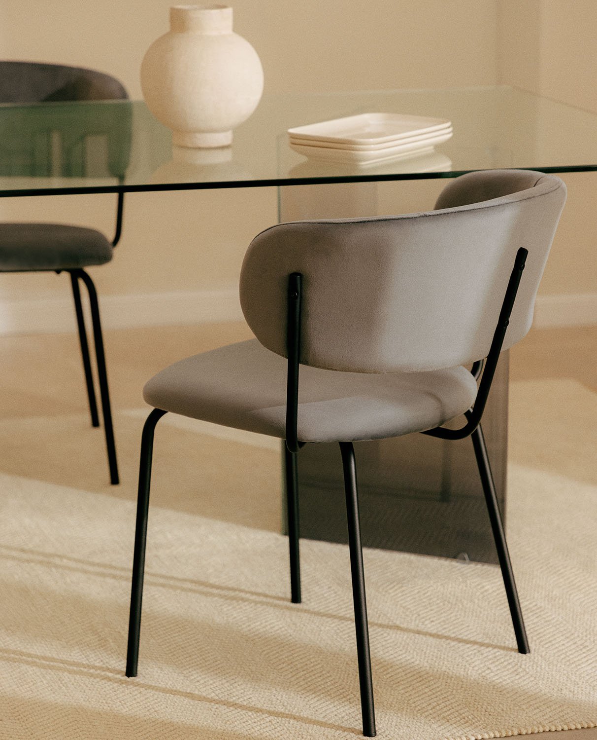 4er Pack Esszimmerstühle aus Samt und Metall Bonse, Galeriebild 2