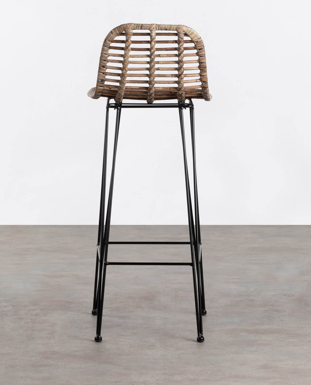 Pack 2 Hochhocker aus Natürlichem Rattan und Metall (78 cm) New Aire, Galeriebild 3055870