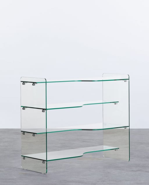 Ablage aus gehärtetem Glas (110x40 cm) Iris - Transparentes Glas